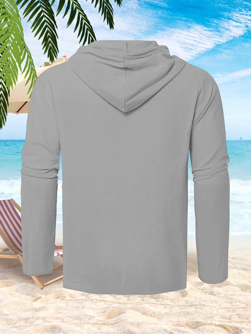 Warren - Herren Sommer Casual Button Hooded Shirt mit Kapuze