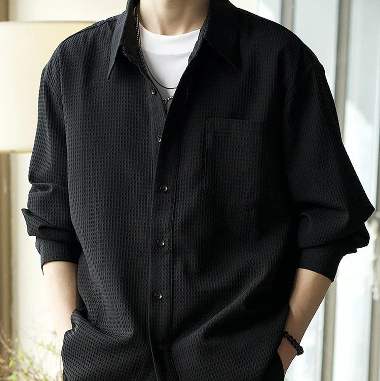 Herren Kurzarm Leichtgewicht Cardigan Shirt – Ideal für den Sommer