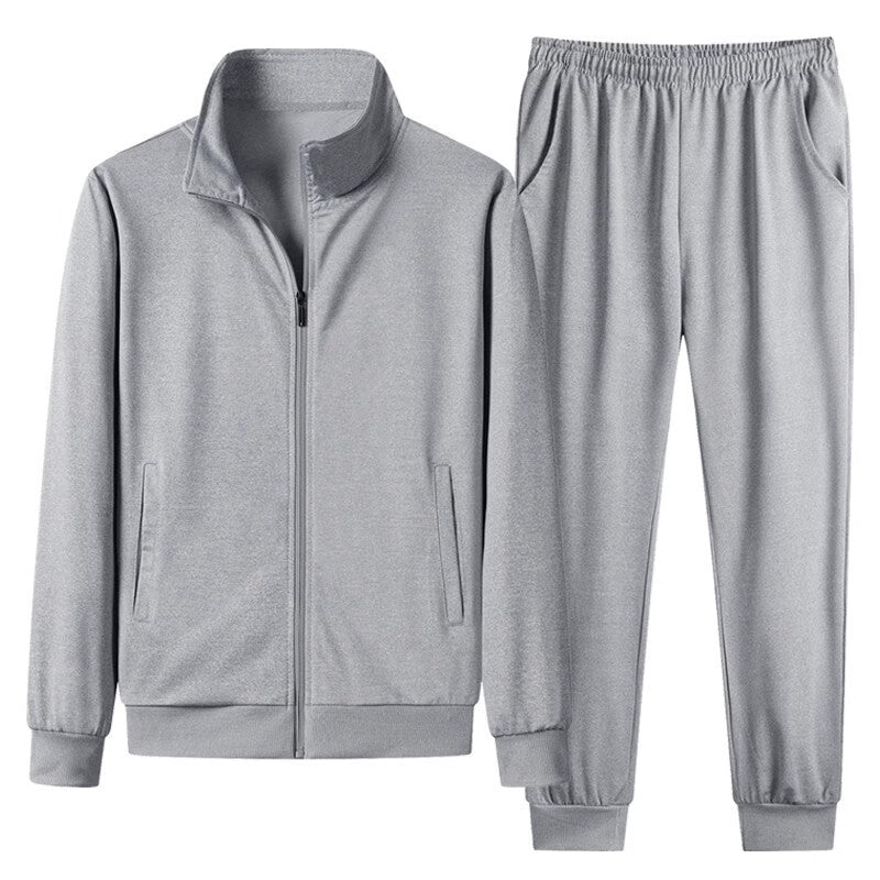 Herren Sommer-Zweiteiler – Leichte Stehkragen-Jacke mit Jogginghose