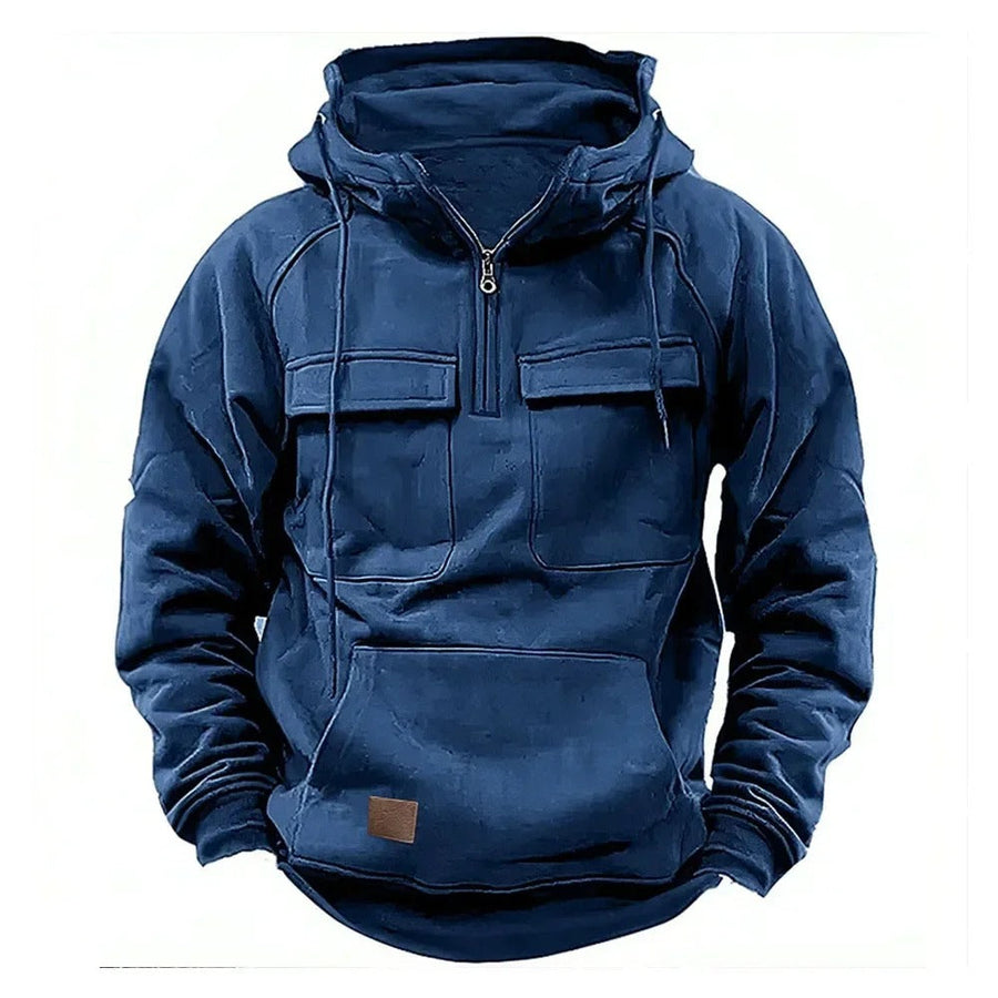 Herren Kapuzenpullover mit Kängurutasche & Relaxed Fit | Ideal für Sommerabende & Freizeit