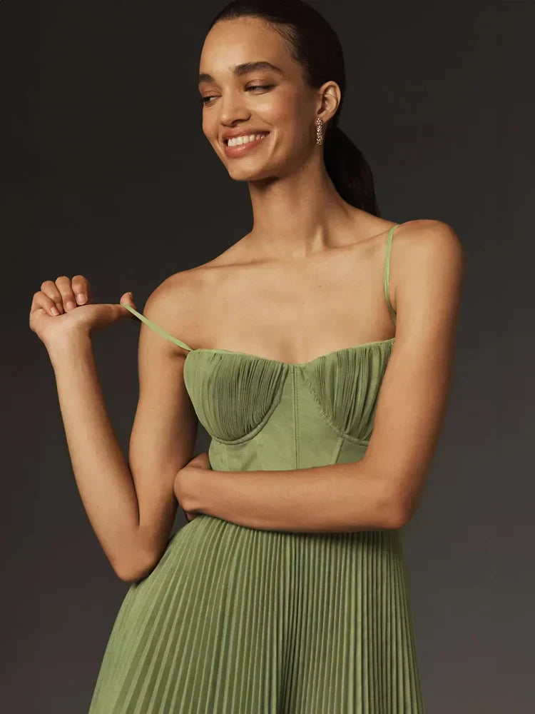 Midi-Kleid mit plissiertem Tüll-Bustier | Perfekt für den Sommer