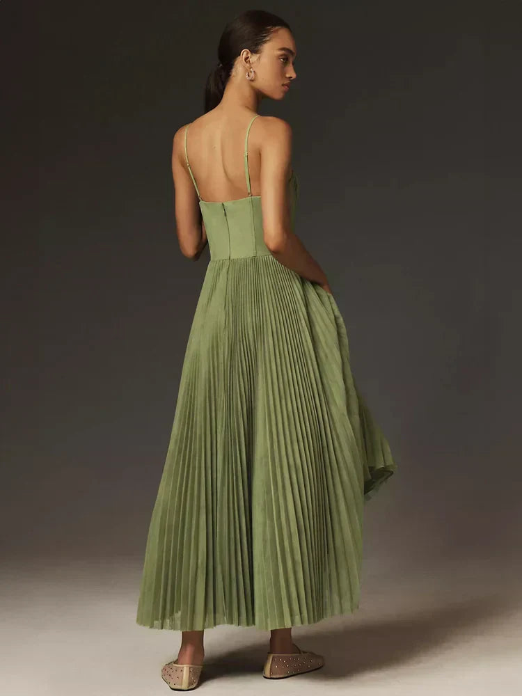Midi-Kleid mit plissiertem Tüll-Bustier | Perfekt für den Sommer
