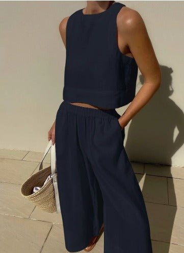 Zweiteiliges Ärmelloses Set mit Hose | Perfekt für den Sommer