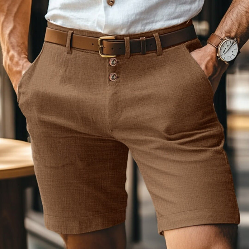 Herren Leinen-Shorts mit Knopfleiste | Perfekt für den Sommer