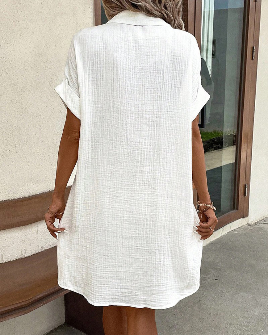 Langärmeliges Hemdkleid für Damen mit Knopfleiste | Ideal für Frühling und Sommer
