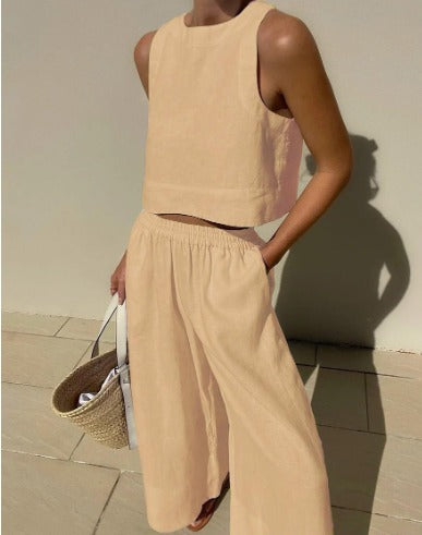 Zweiteiliges Ärmelloses Set mit Hose | Perfekt für den Sommer