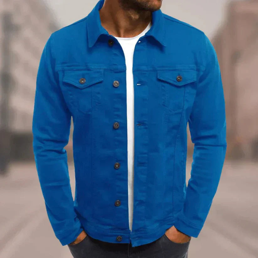 Denim Jeansjacke mit klassischem Kragen, Knopfleiste & Taschen | Ideal für Frühling & Sommer