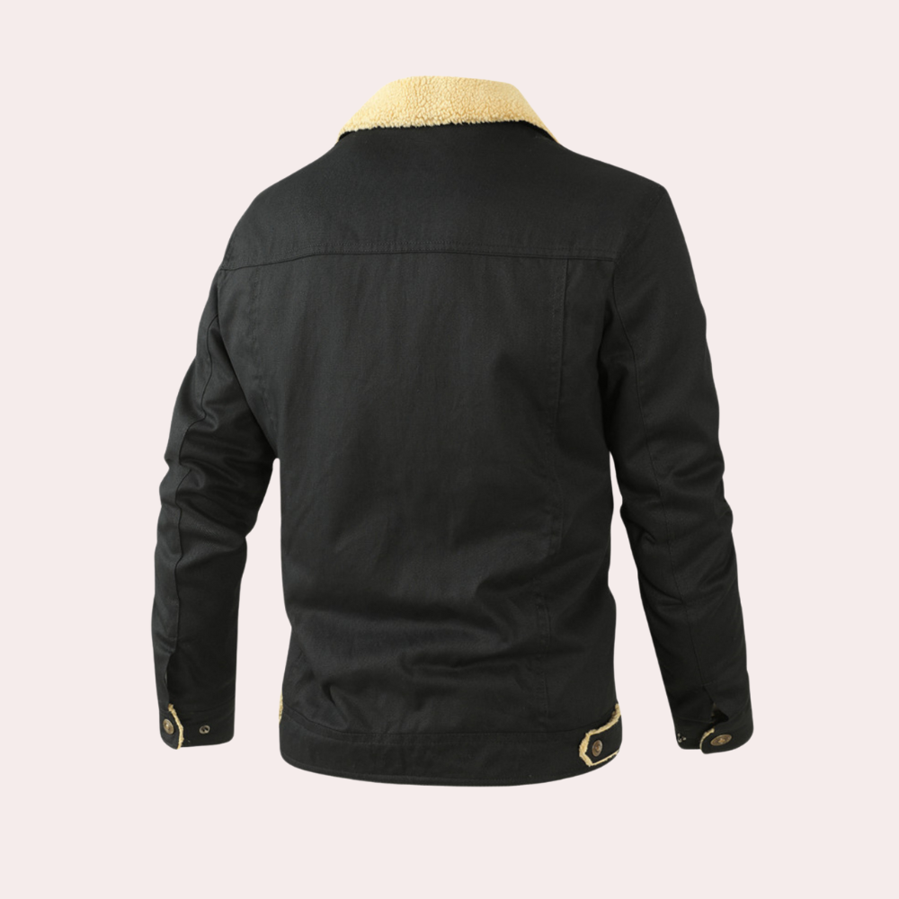 Herren Sommer Bomberjacke Mit Vintage-Look Reißverschluss und Funktionstaschen