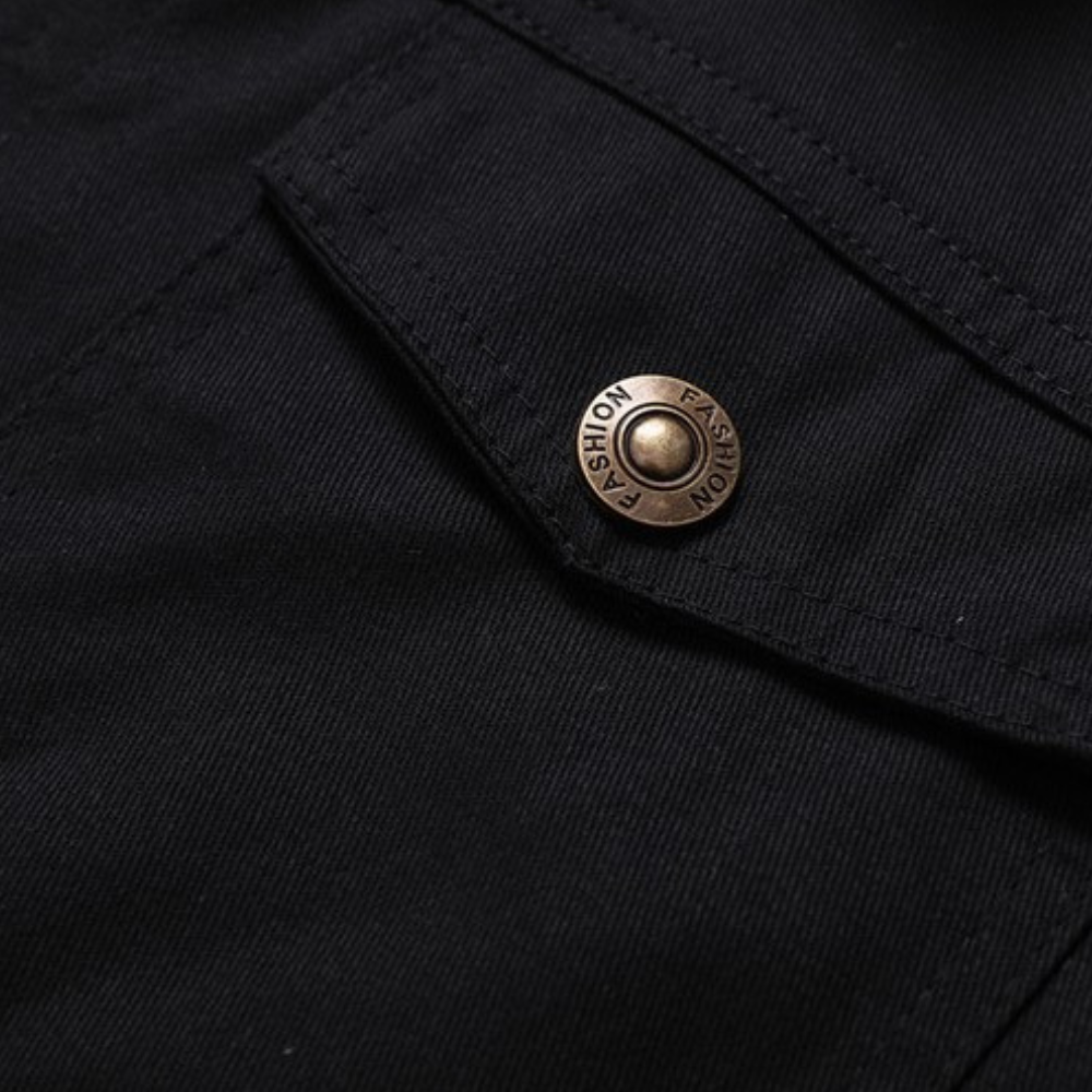 Herren Sommer Bomberjacke Mit Vintage-Look Reißverschluss und Funktionstaschen