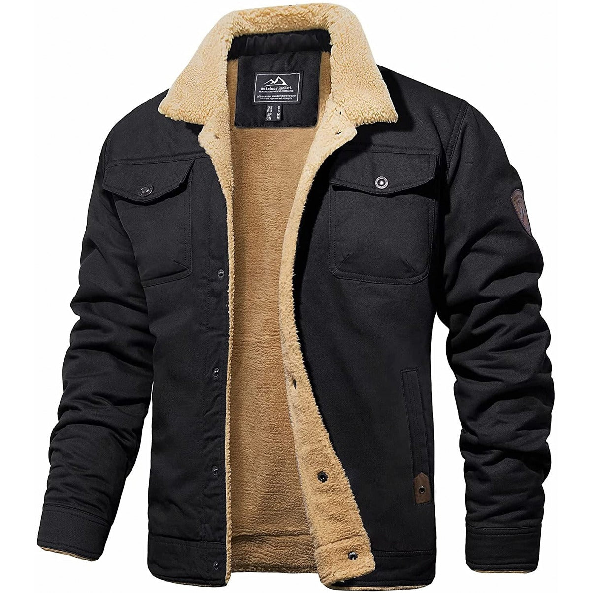 Herren Sommer Bomberjacke Mit Vintage-Look Reißverschluss und Funktionstaschen