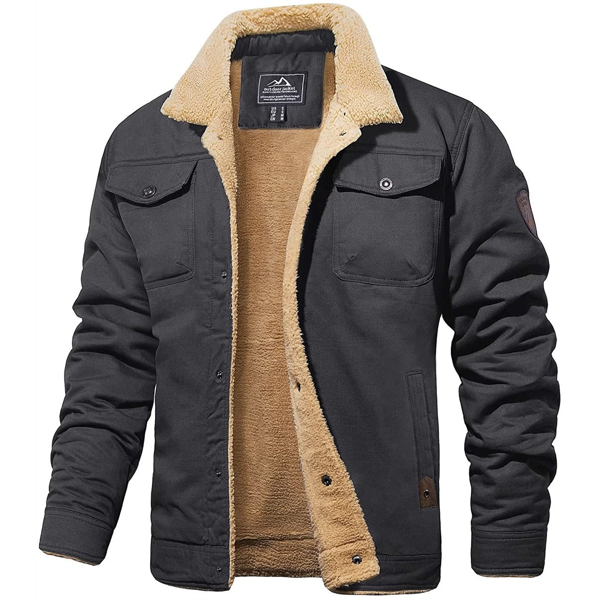 Herren Sommer Bomberjacke Mit Vintage-Look Reißverschluss und Funktionstaschen