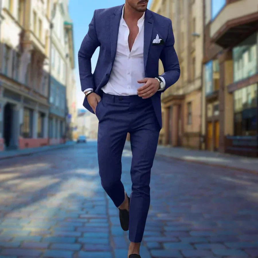 Herren Zweiteiliger Anzug für Hochzeitsgäste mit Slim-Fit-Sakko