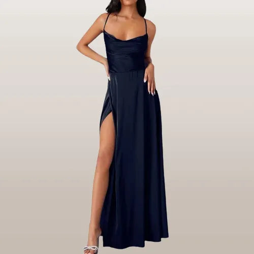 Ärmelloses Seiden-Maxikleid mit Fließendem Design I Perfekt für den Sommer