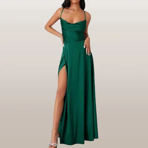 Ärmelloses Seiden-Maxikleid mit Fließendem Design I Perfekt für den Sommer
