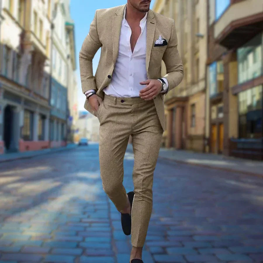 Herren Zweiteiliger Anzug für Hochzeitsgäste mit Slim-Fit-Sakko
