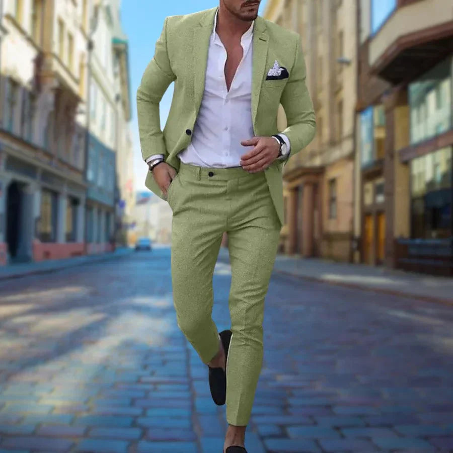 Herren Zweiteiliger Anzug für Hochzeitsgäste mit Slim-Fit-Sakko