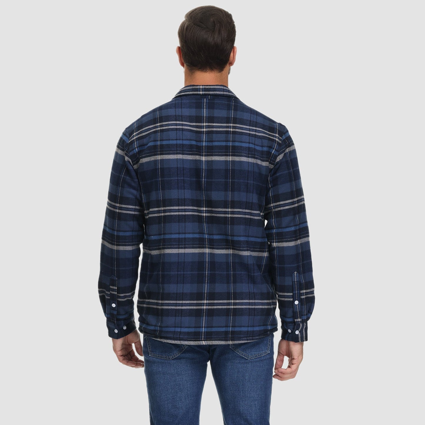 Leichte karierte Überhemdjacke mit Knopfverschluss und Seitentaschen | Ideal für Sommer