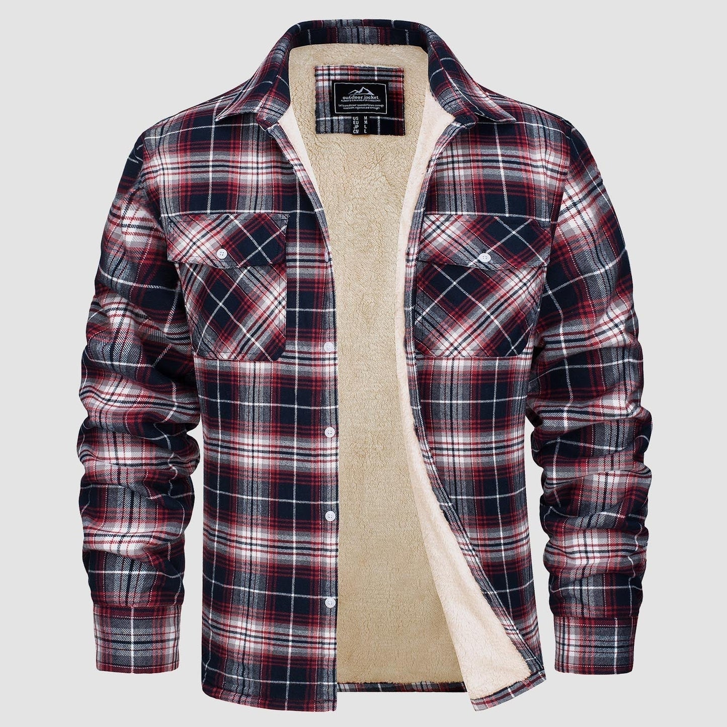Leichte karierte Überhemdjacke mit Knopfverschluss und Seitentaschen | Ideal für Sommer