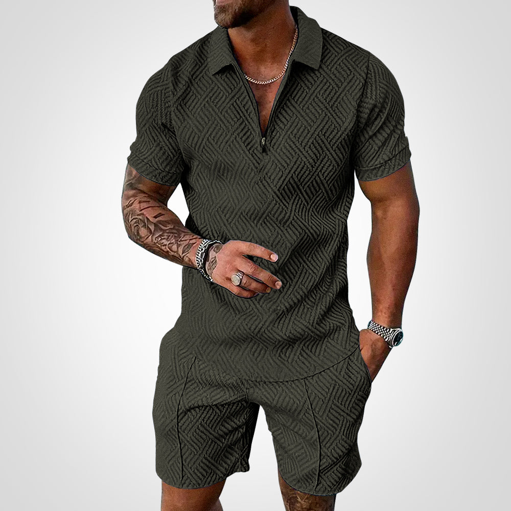 Leichter atmungsaktiver Sommer-Shorts- und Hemd-Set für Herren – Perfekt für heiße Sommertage