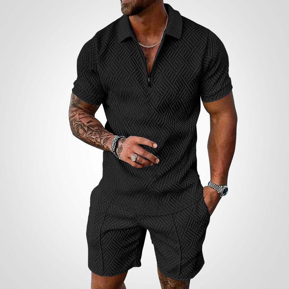 Leichter atmungsaktiver Sommer-Shorts- und Hemd-Set für Herren – Perfekt für heiße Sommertage