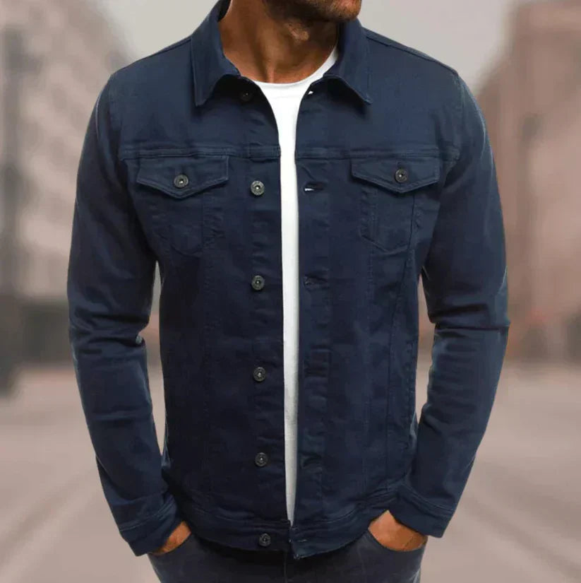 Denim Jeansjacke mit klassischem Kragen, Knopfleiste & Taschen | Ideal für Frühling & Sommer