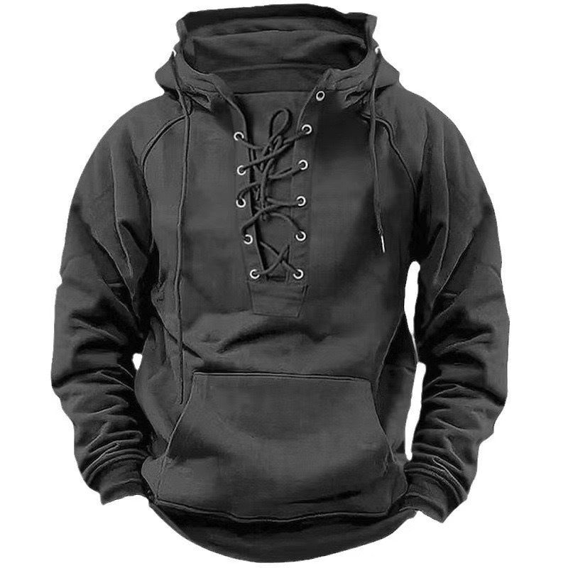Leichter Herren Fleece-Kapuzenpullover mit atmungsaktivem Stoff, Kängurutasche & verstellbarer Kapuze | Ideal für Frühling & Sommer