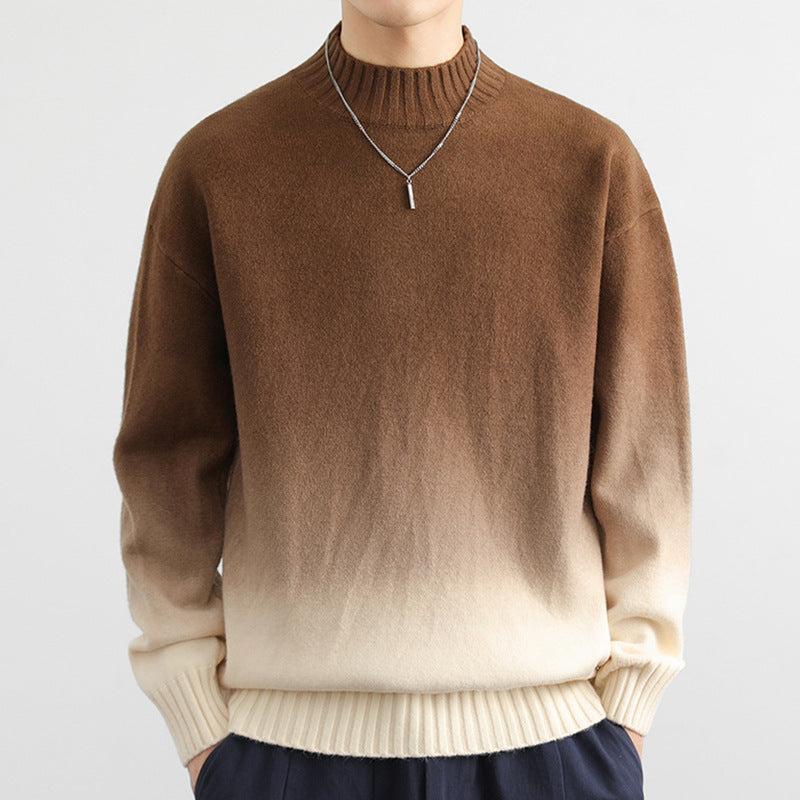 Gradient-Strickpullover mit kurzen Ärmeln – ideal für den Sommer
