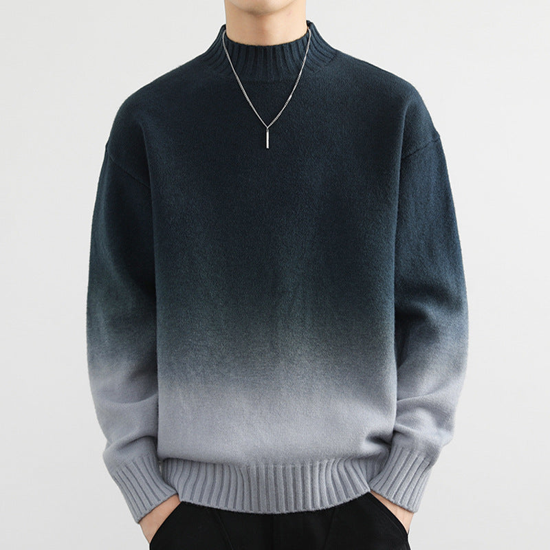 Gradient-Strickpullover mit kurzen Ärmeln – ideal für den Sommer