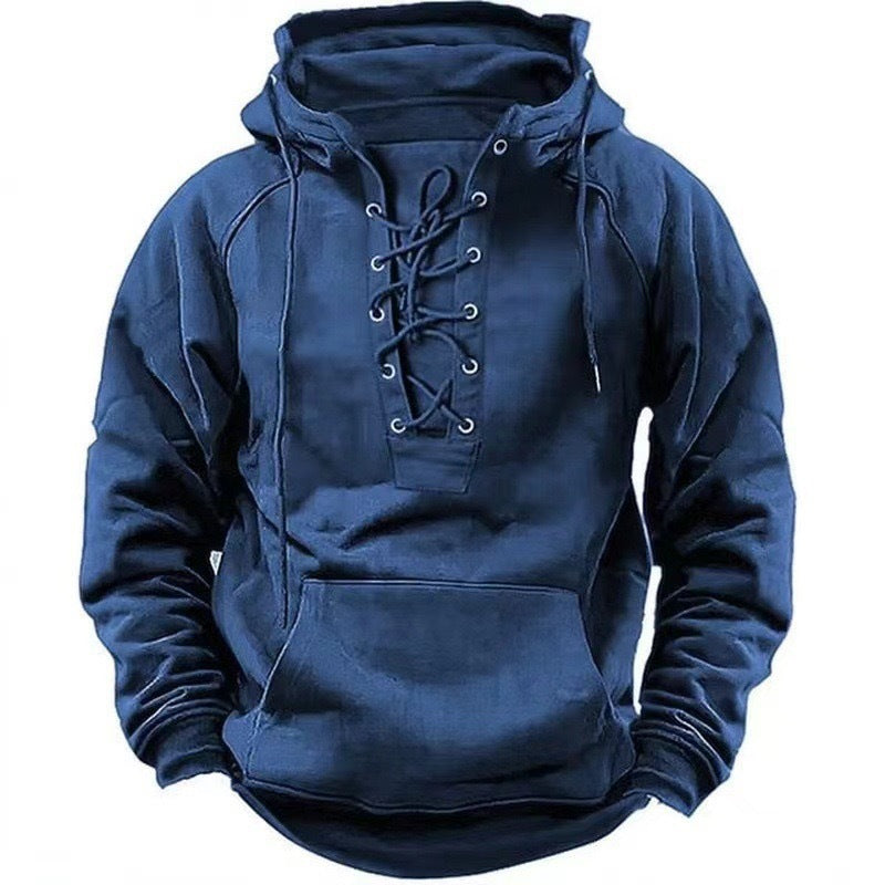 Leichter Herren Fleece-Kapuzenpullover mit atmungsaktivem Stoff, Kängurutasche & verstellbarer Kapuze | Ideal für Frühling & Sommer