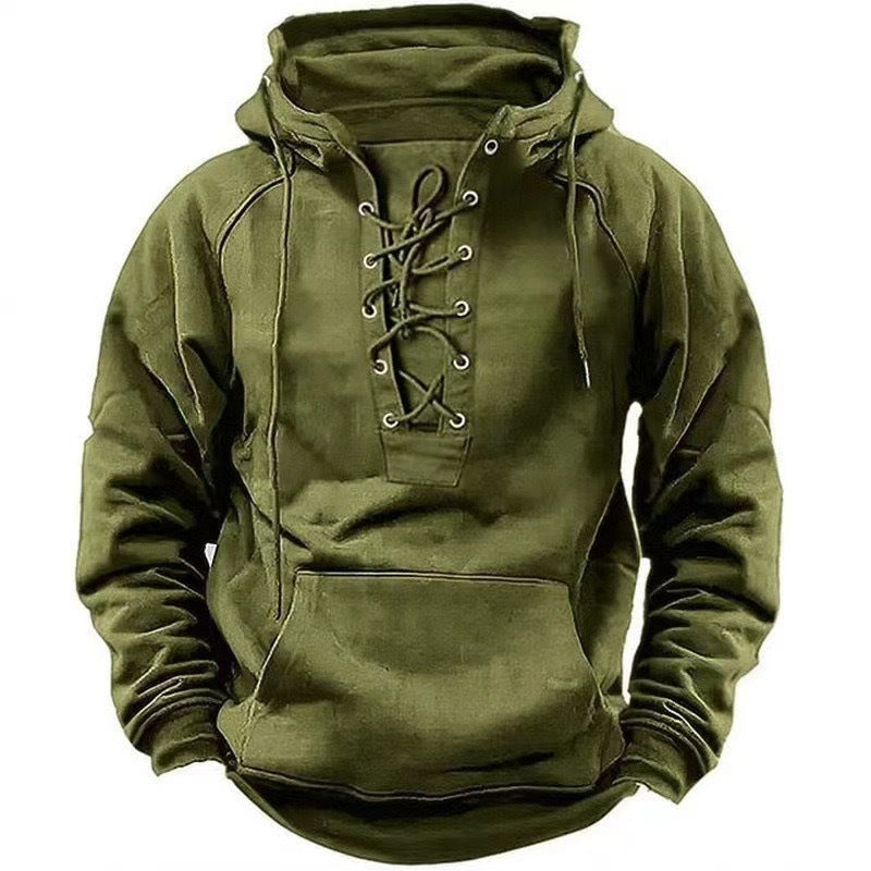 Leichter Herren Fleece-Kapuzenpullover mit atmungsaktivem Stoff, Kängurutasche & verstellbarer Kapuze | Ideal für Frühling & Sommer