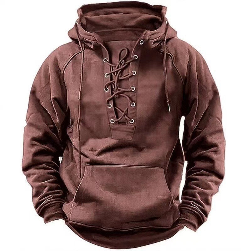 Leichter Herren Fleece-Kapuzenpullover mit atmungsaktivem Stoff, Kängurutasche & verstellbarer Kapuze | Ideal für Frühling & Sommer