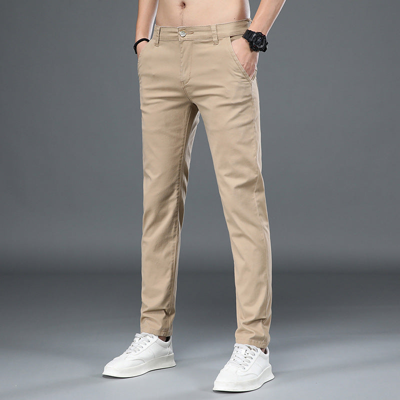 Herren Elastische Gerade-Anzughose mit Reißverschluss – Ideal für Frühling und Sommer