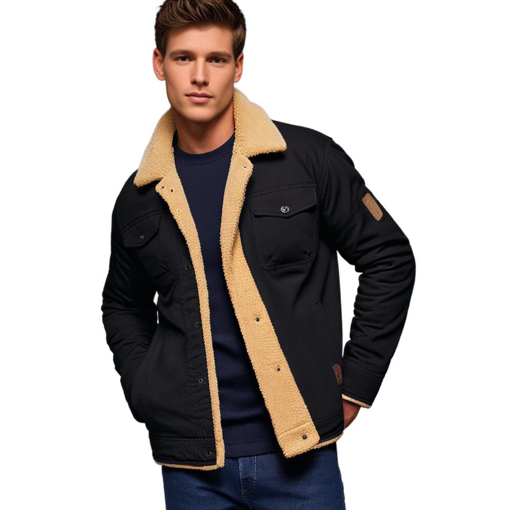 Herren Sommer Bomberjacke Mit Vintage-Look Reißverschluss und Funktionstaschen