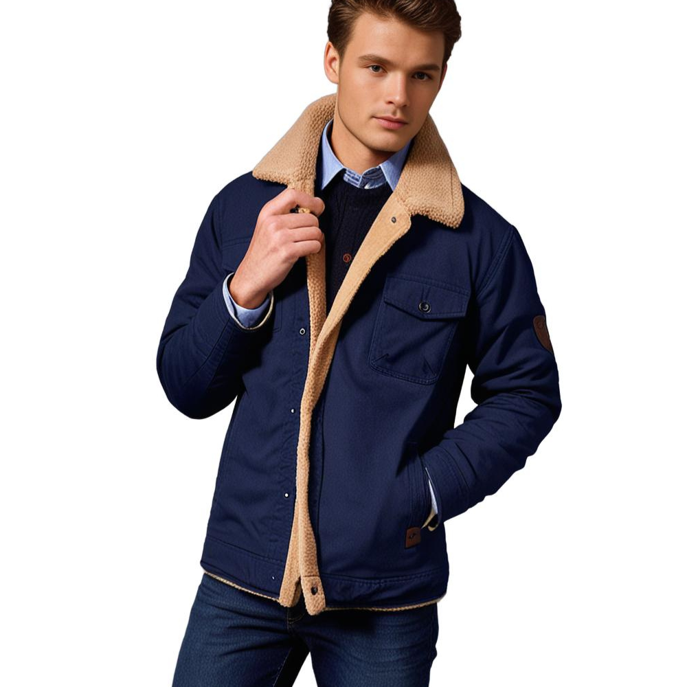 Herren Sommer Bomberjacke Mit Vintage-Look Reißverschluss und Funktionstaschen