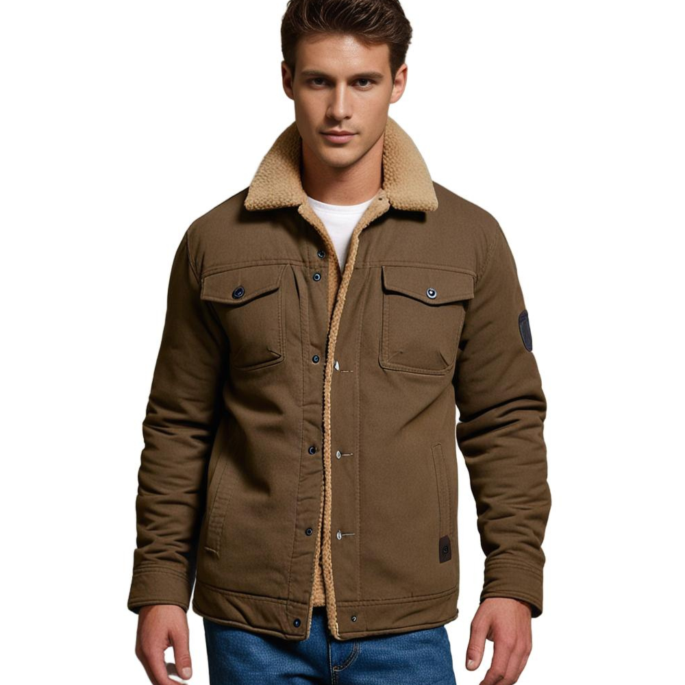 Herren Sommer Bomberjacke Mit Vintage-Look Reißverschluss und Funktionstaschen