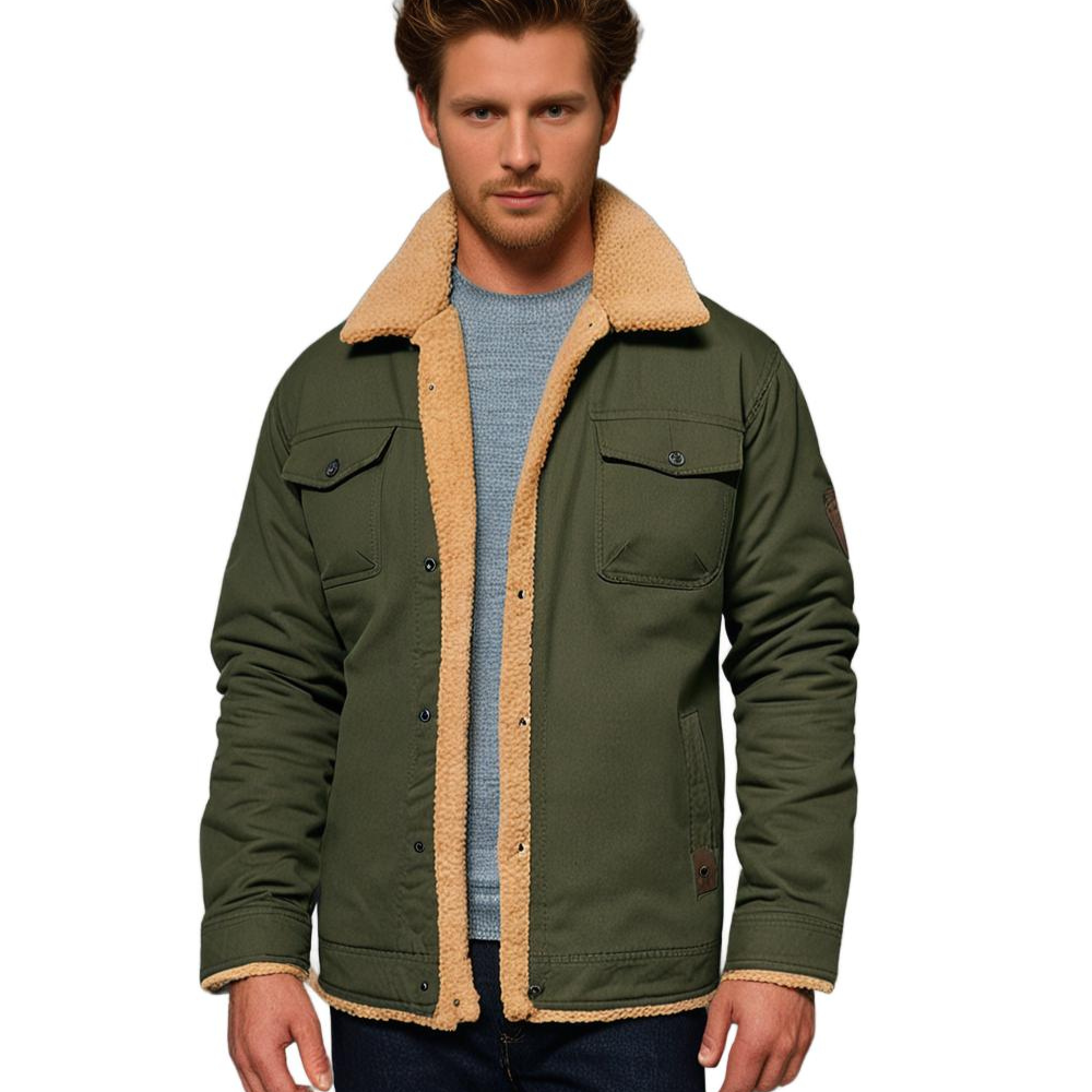 Herren Sommer Bomberjacke Mit Vintage-Look Reißverschluss und Funktionstaschen