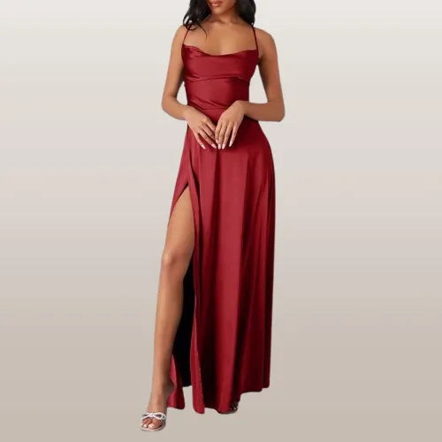 Ärmelloses Seiden-Maxikleid mit Fließendem Design I Perfekt für den Sommer