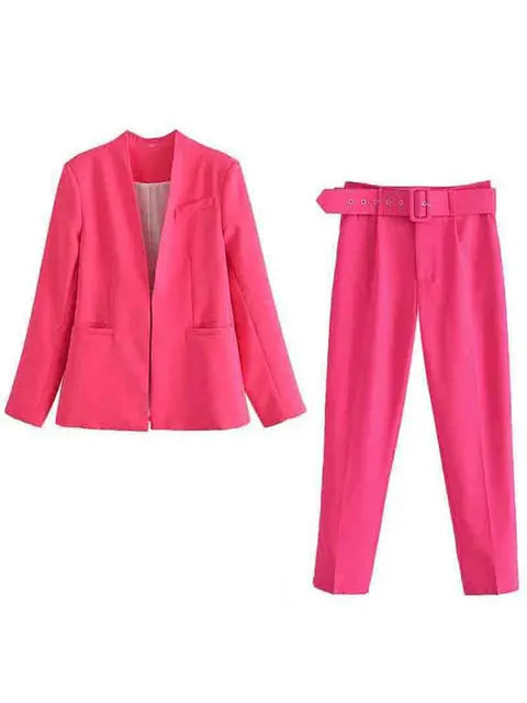 Kerinauia - Sommerlicher Business-Anzug für Damen - Leichter Blazer und Slim-Fit-Hose