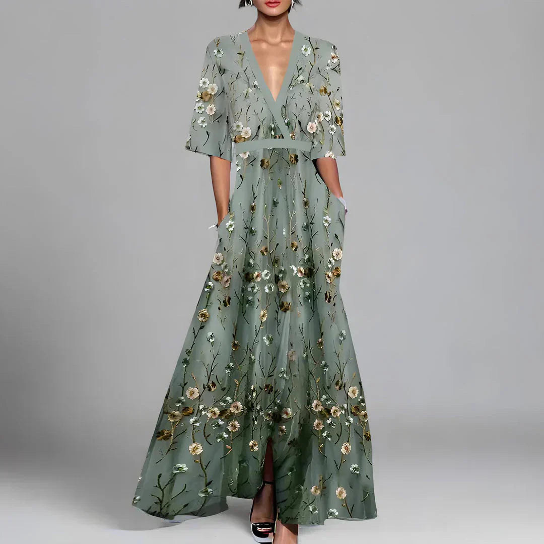 Locker geschnittenes Damen-Sommer-Maxikleid mit leichtem, atmungsaktivem Stoff und lässigem Design