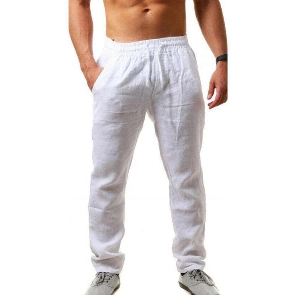 Declaniel - Leichte Sommer-Baumwoll-Leinen-Hose für Männer