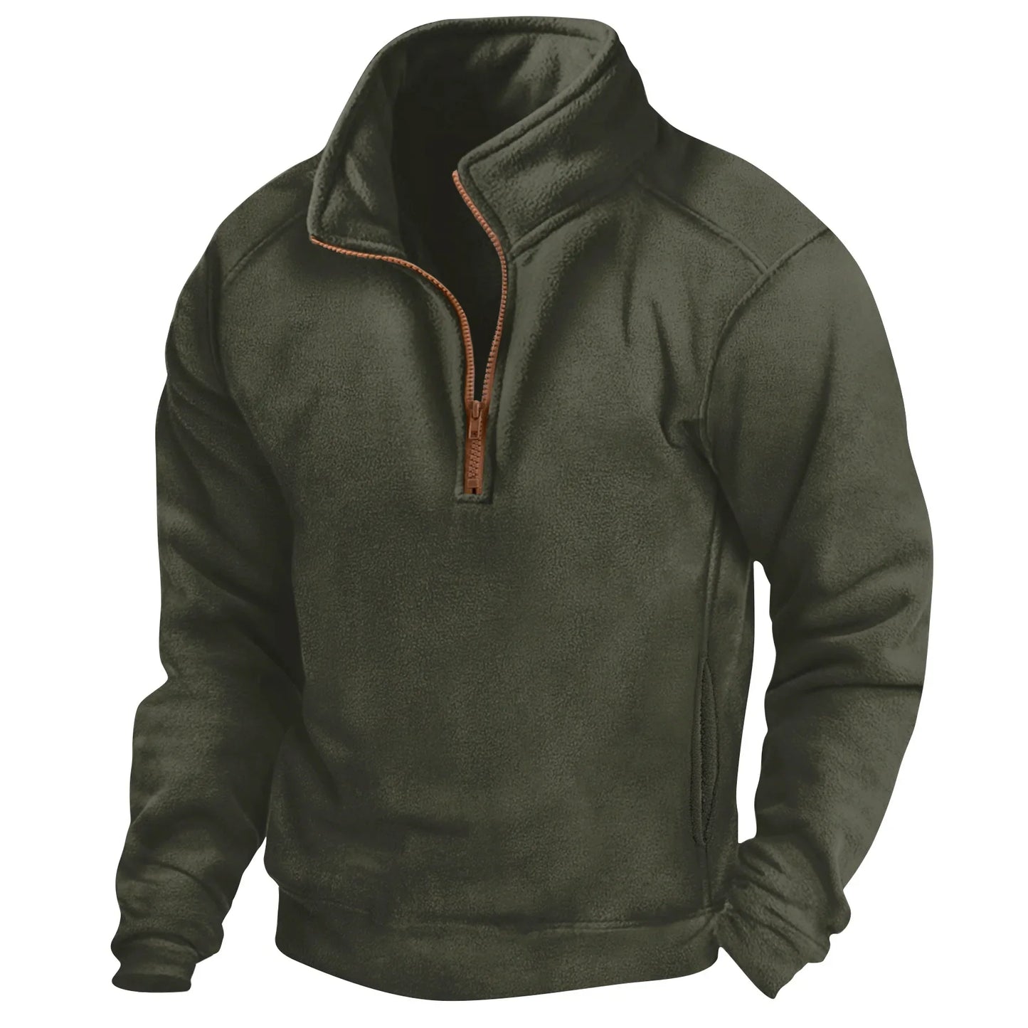 Taktischer Fleece-Hoodie mit Stehkragen & Halb-Reißverschluss | Ideal für Sommerabende & Outdoor-Aktivitäten