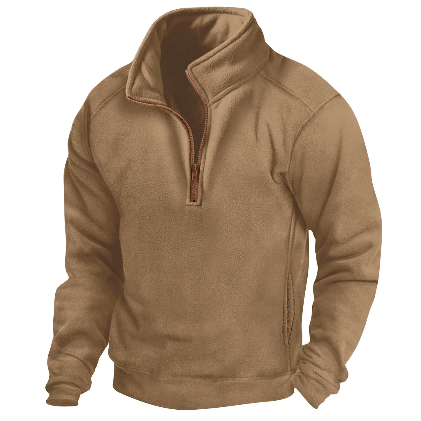 Taktischer Fleece-Hoodie mit Stehkragen & Halb-Reißverschluss | Ideal für Sommerabende & Outdoor-Aktivitäten