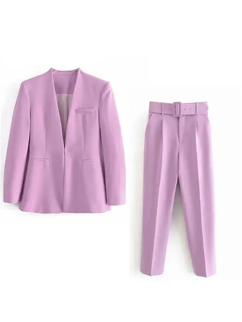 Kerinauia - Sommerlicher Business-Anzug für Damen - Leichter Blazer und Slim-Fit-Hose
