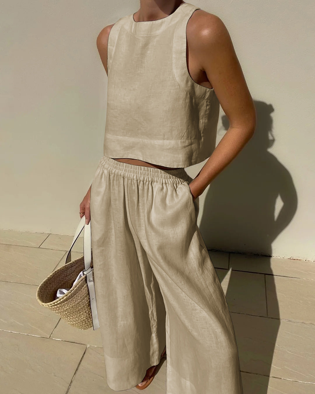 Zweiteiliges Ärmelloses Set mit Hose | Perfekt für den Sommer
