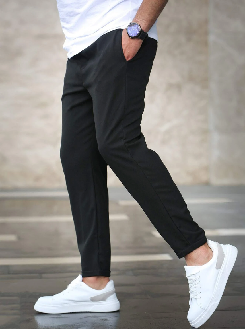 Sommerliche Stretch-Hose für Herren – Bequeme Business & Freizeit Hose mit schlanker Passform | Atmungsaktiv & Formstabil | Ideal für Alltag & Büro
