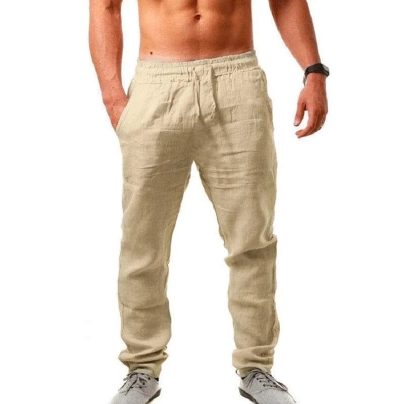 Declaniel - Leichte Sommer-Baumwoll-Leinen-Hose für Männer