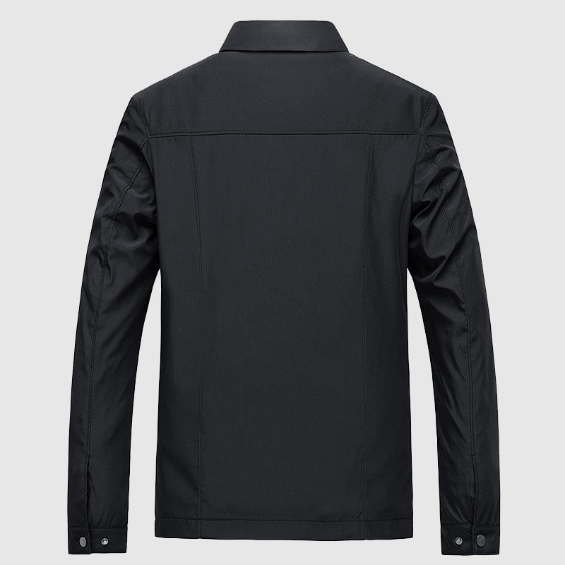 Herren-Frühlingsjacke mit Umlegekragen und Reißverschluss