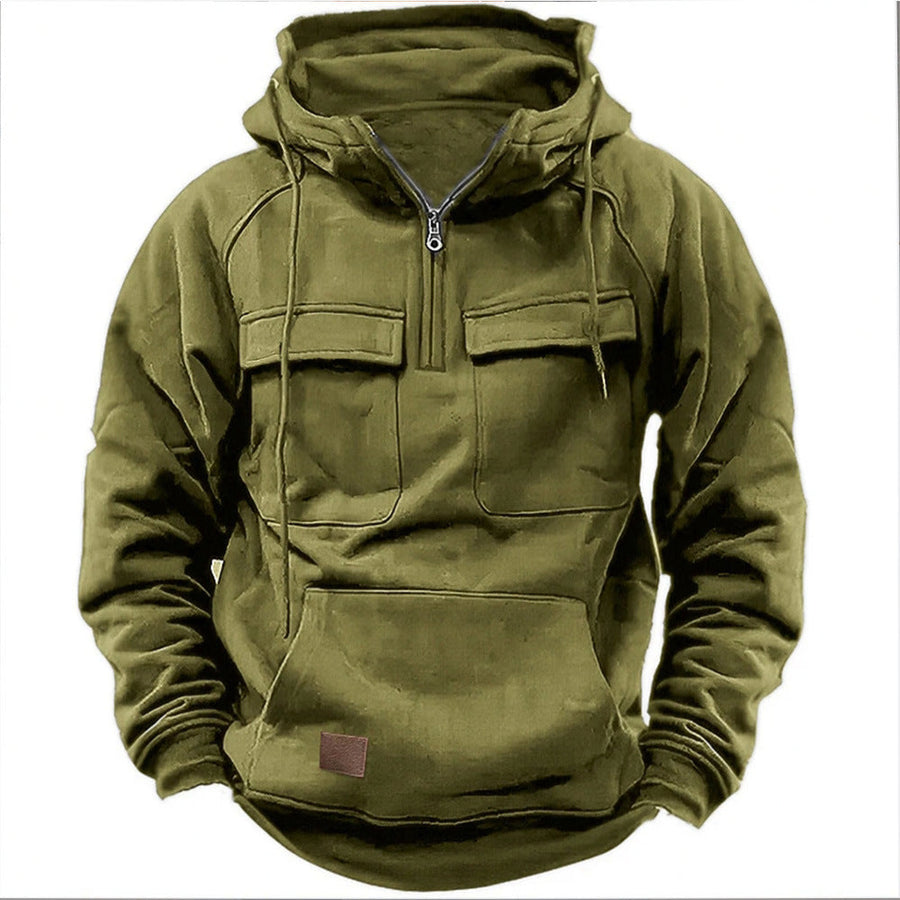 Herren Kapuzenpullover mit Kängurutasche & Relaxed Fit | Ideal für Sommerabende & Freizeit