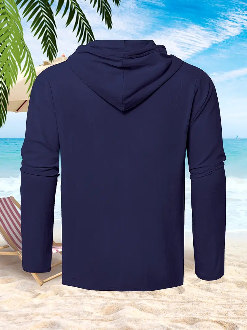 Warren - Herren Sommer Casual Button Hooded Shirt mit Kapuze