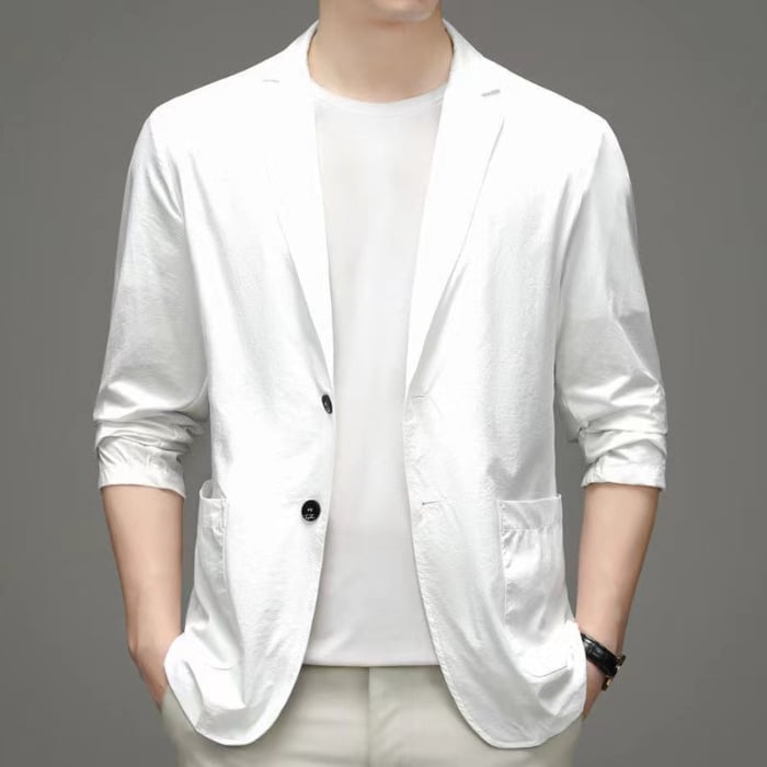 Leichter Business-Blazer für Herren mit Zwei-Knopf-Verschluss – Slim Fit Sakko für Frühling und Sommer